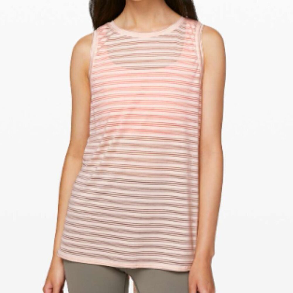 EC Lululemon Meet Half Way Tank *Striped - Butter Pink - Approx Size 6
